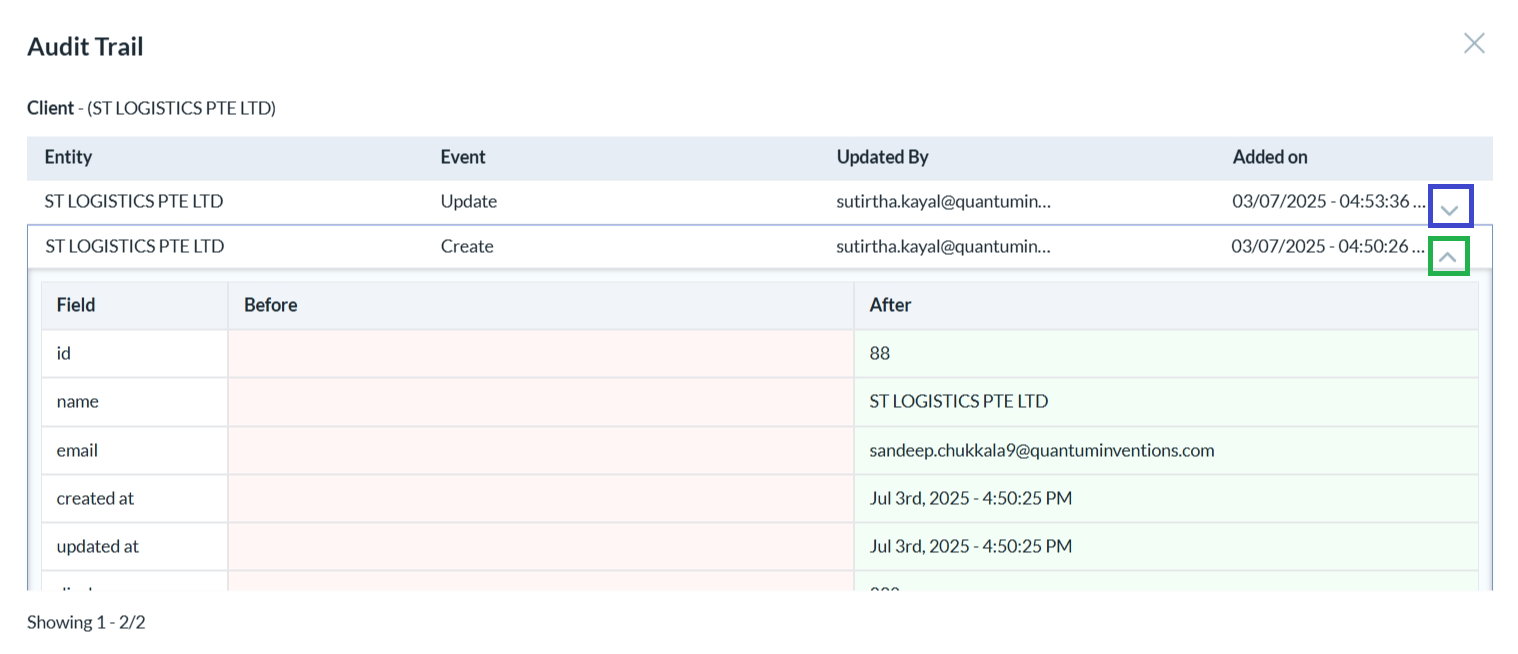 Tracking Client Audit