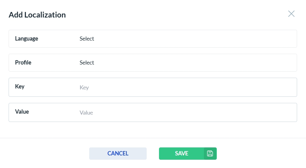 Super Admin Localization Add Form